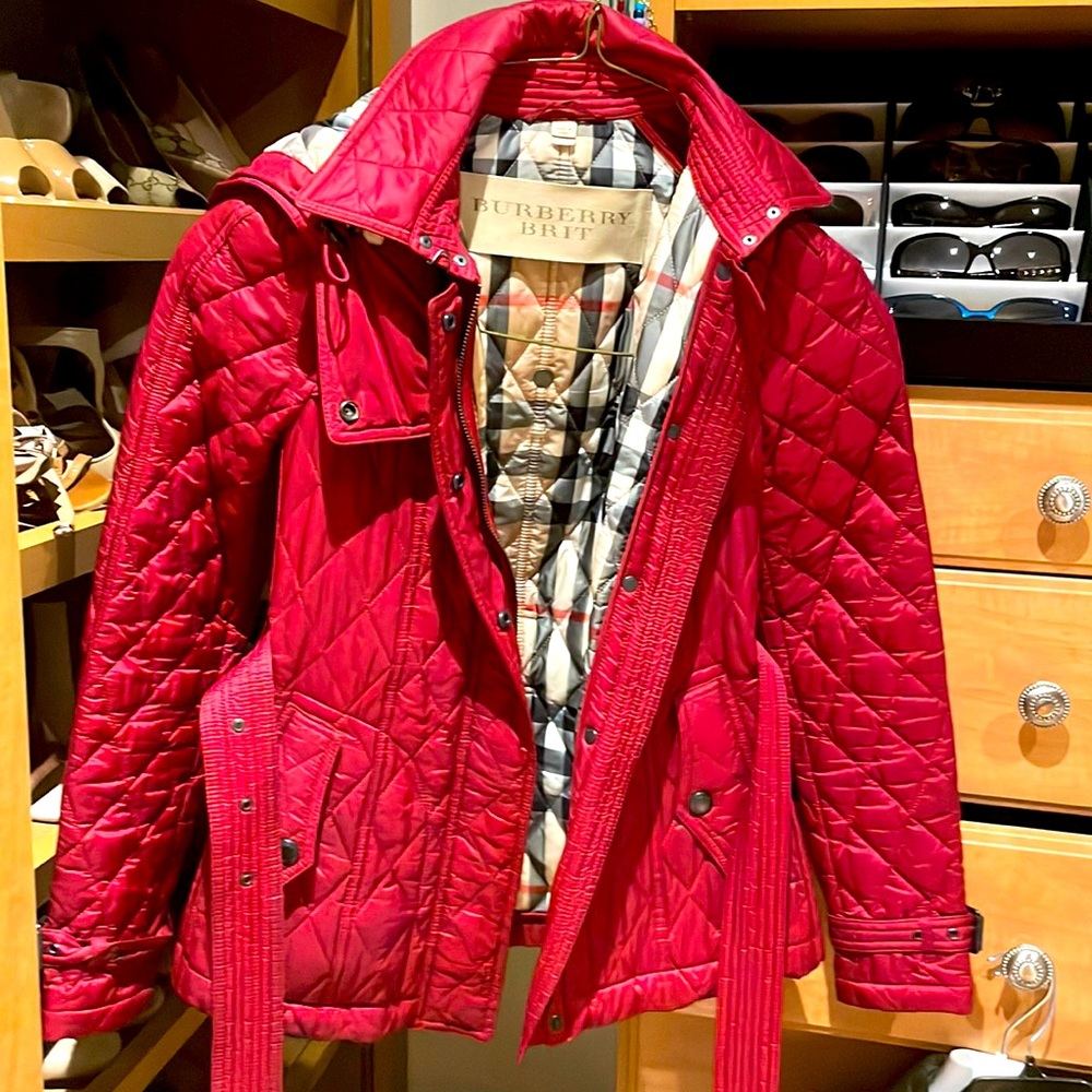 Burberry Brit quilted jacket w hood